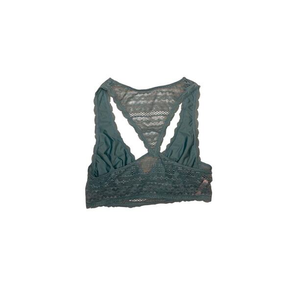 Victoria Secret's Lace Racerback Bralette Lightly Line Bra Blue Lingerie Size M - Picture 2 of 4